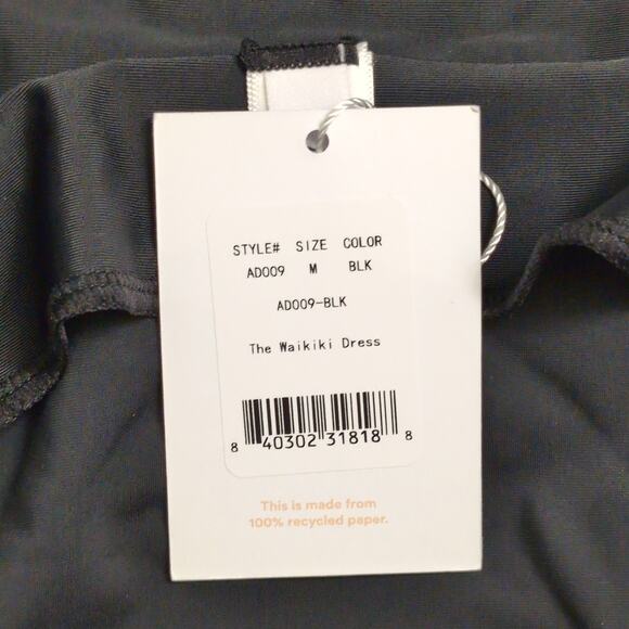 NWT Andie Waikiki Dress Black Solid Sleeveless Halter Size M - Picture 7 of 7